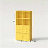 Étagère en métal avec tiroirs et portes de placard, meuble de rangement et d'organisation pour le salon