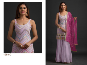 Traje Sharara de diseñador con Secuencia de bordado Traje paquistaní disponible a precio asequible de proveedor indio - Product Image 4