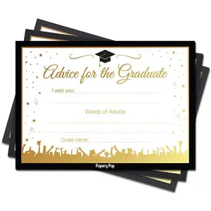 Papery pop 2019 high school/college graduation party games activityies invitations graduation advice card for graduates