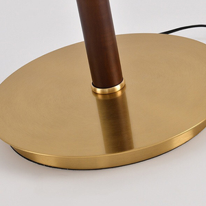 Matsutake Mushroom Table <strong>Lamp</strong> - Mid-Century Modern Design with Ribbed Glass Shade &amp; Walnut <strong>Stem</strong>, E27, Pull Cord Switch - Product Image 5