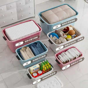 Caja de Almacenamiento de Plástico de Color Nórdico, Rectangular, con Tapa y Ruedas, para Organizar Ropa y Juguetes en el Hogar y el Dormitorio, 5844 5849 - Product Image 4