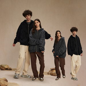 Sweat à capuche personnalisable en molleton de coton épais unisexe, veste à capuche polyvalente pour le sport - Product Image 2