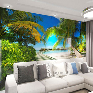 <span class=keywords><strong>Papier</strong></span> <span class=keywords><strong>Peint</strong></span> Mural Personnalisé de Toutes Tailles 3D Paysage Marin Paysage Cocotier Plage <span class=keywords><strong>Fresque</strong></span> Salon TV Canapé Chambre <span class=keywords><strong>Papier</strong></span> <span class=keywords><strong>Peint</strong></span> - Product Image 4