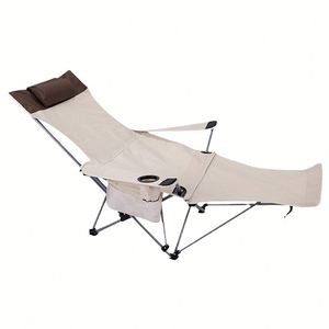Chaise longue pliante en métal ultra-légère et portable pour une utilisation en extérieur, jardin, camping, pêche, repos à la maison et plage - Product Image 1