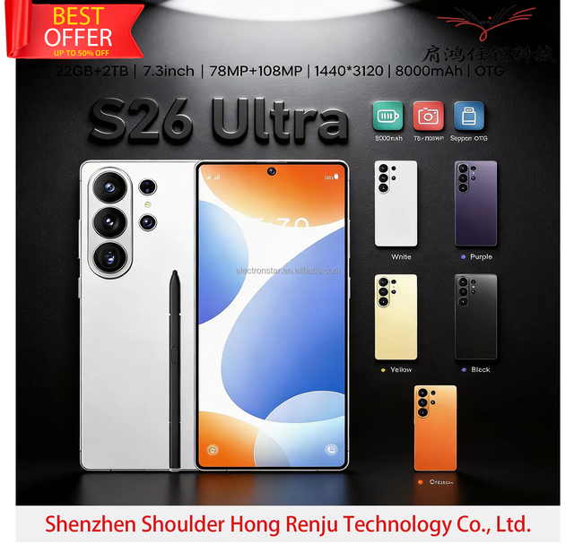 High Quality 22G+2TB S26 Ultra Original 7.3 INCH Android 16 5G Smartphone Full Screen Cell Phone Global Phone Celulares Dual-SIM