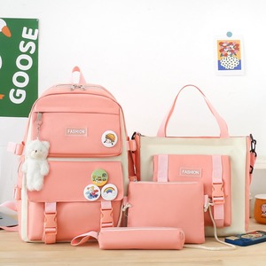 Korean Style Large Capacity Canvas <strong>Backpack</strong> <strong>for</strong> <strong>Women</strong> Five Piece Set Polyester Waterproof Letter <strong>for</strong> Students College Life - Product Image 5