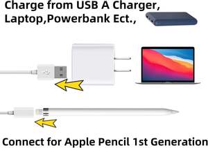 <span class=keywords><strong>Cable</strong></span> de Carga USB A a iPhone Hembra de 30 cm para <span class=keywords><strong>Apple</strong></span> Pencil de 1.ª Generación, Adaptador de Carga para <span class=keywords><strong>Apple</strong></span> Pen - Product Image 2