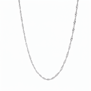 Soft <b>Delicate</b> Wave Textured White Pt950 Fine Cable Chain <b>Necklace</b> Unisex Dainty Stackable Luxury Platinum Jewelry Gift - Product Image 5