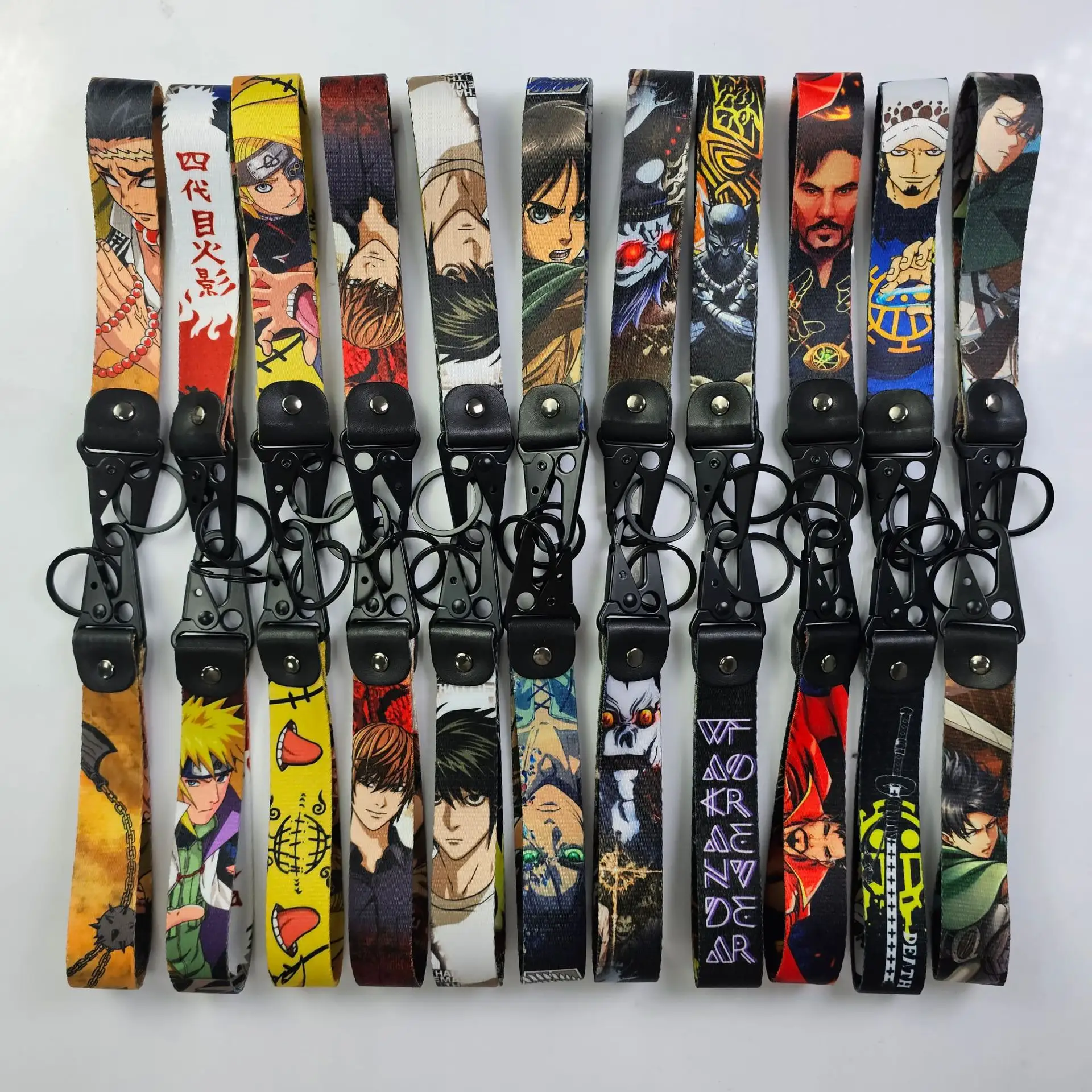Japanese Anime Keychain Tags Anime Jet Tags Motorcycle Keychain Nylon for Car Motorcycles Demon Slayer Key Accessories