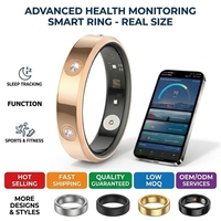 Nuevo Anillo Inteligente de Salud con Diamantes de Imitación de 6.3mm, Control Remoto de la Aplicación, Seguimiento del Sueño, Cuidado Familiar, Ciclo Menstrual, Variabilidad del Estrés y Frecuencia Cardíaca (HRV)