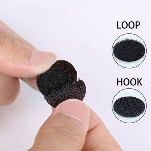 Sangles Velcro autocollantes noires de 25 mm, points ronds à crochets et boucles - Product Image 3