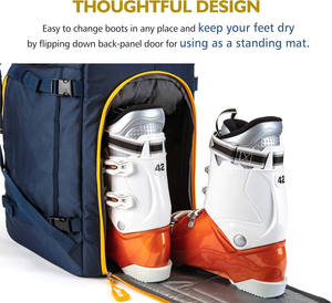 Sac à dos pour chaussures de ski d'extérieur, échantillon gratuit 2025, imperméable, sac à dos pour chaussures de snowboard, doublure en cuir véritable pour hommes et femmes - Product Image 5