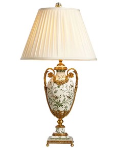 Mỹ Brass gốm đèn bàn tay làm sang trọng trang trí cạnh giường ngủ đèn bàn đèn đọc sách đèn cho phòng ngủ - Product Image 5