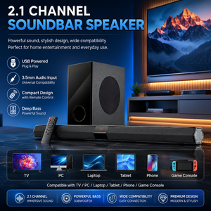 Sistema de Altavoces Multimedia 2.1 Avanzado con Subwoofer Inalámbrico Bluetooth, Sistema de Altavoces de Cine en Casa, Barra de Sonido para TV - Product Image 1