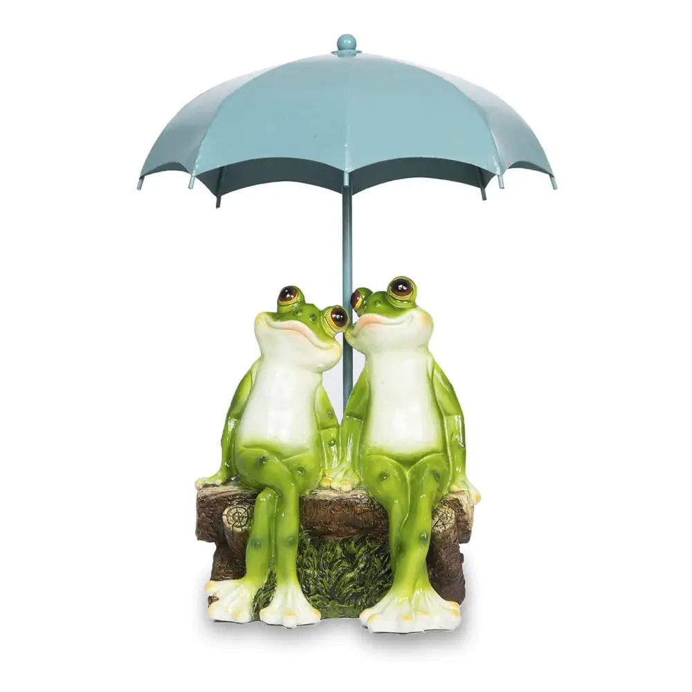 Oniya Miniatuur Resin Tuin Standbeeld Gelukkig Paar Kikkers Op Bench Beeldjes Voor Patio Yard Gazon Veranda Zomer Home Decor