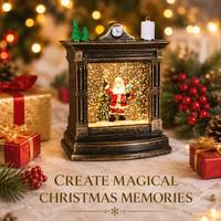 Decoraciones Navideñas, Lámpara de Bola de Cristal LED, Nochebuena, Figura de Anciano, Copos de Nieve Flotantes, Regalo Navideño Creativo para Interiores