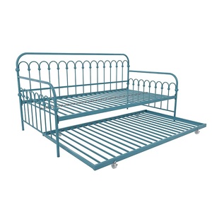 Hiện Đại Nhiệm Vụ Nặng Nề Kim Loại Daybed Khung Kéo Trundle Đôi Nữ Hoàng Kích Thước Nền Tảng Sofa Ngày Giường Nhà Khách Phòng Khách Sạn Biệt Thự - Product Image 1