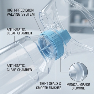 Mascarilla Espaciadora <span class=keywords><strong>AeroChamber</strong></span> de Silicona Transparente Sshtang para Asma/ODCP, Ajuste Universal, Adaptador Portátil para Inhalador PMDI, Modelo Mc3 - Product Image 2