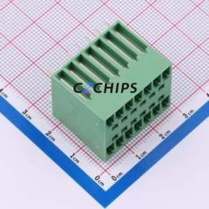 DB2EVH-3.81-2*7P-GN Plug-in Terminal Block Through hole,P=3.81mm Connector Board-to-Board / Socket - Closed 2x7P 3.81mm Green - Product Image 1