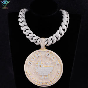 จี้เพชรโมอิสซาไนต์ VVS พร้อมใบรับรอง GRA ชุบทอง 18K ประดับเพชรเต็มตัว งานสั่งทำพิเศษ ผ่านการทดสอบเพชร 100% เครื่องประดับฮิปฮอปสำหรับทุกเพศ ดีไซน์เปล่งประกาย - Product Image 6