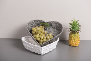 Cestino fatto a mano a forma di cuore vassoio di <span class=keywords><strong>vimini</strong></span> in Rattan per <span class=keywords><strong>pane</strong></span> alla frutta o cosmetici - Product Image 6