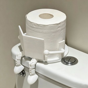 Porte-mouchoirs en plastique sur pied, design livre et café, mignon, pour décoration de salle de bain, compatible avec les rouleaux de papier toilette - Product Image 2