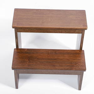 Double Layer <b>Bamboo</b> Step <b>Stool</b> 39cm X 30.5cm X 34.5cm Durable Shoe Changing Bench For Children Adults Elderly - Product Image 4
