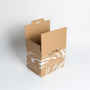 Grosir kustom dari kotak kemasan karton bergelombang kertas kraft daur ulang berkualitas tinggi, tahan lama, dan
