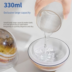 Humidificateur ultrasonique diffuseur d'arômes Star Light en gros, contrôle tactile, veilleuse LED lune, 2-en-1, prise USB, pour bureau et hôtel - Product Image 4