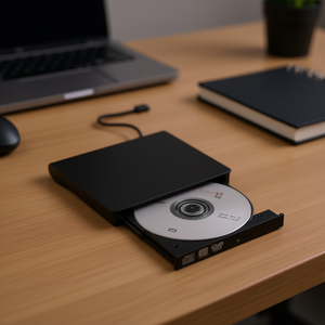 Unidad de DVD RW externa USB 3.0 delgada de color negro para computadora portátil - Product Image 2