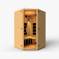 Nouvel arrivage de sauna infrarouge extérieur au soleil au design moderne 6KW Hemlock solide villas à infrarouge lointain livraison directe d'usine