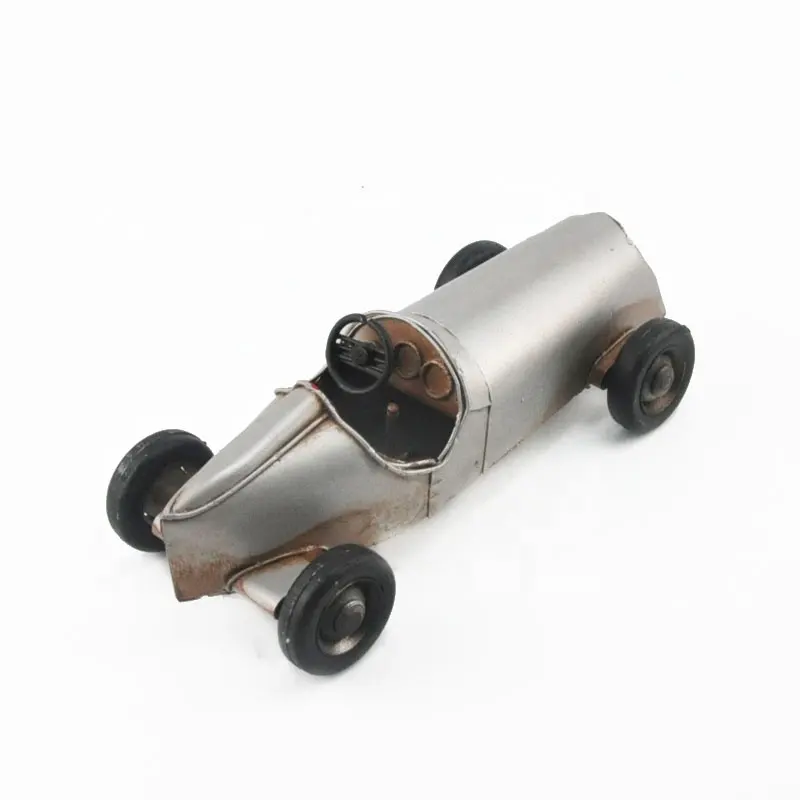 Zilveren Antieke Sport Vintage Metalen Model Auto Ornamenten Creatieve Thuis Bureau Decoratie Ambachten Beeldjes Miniaturen Kid Verjaardag