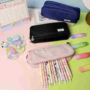 Étui à crayons élégant et simple, sur mesure, grande capacité, en polyester, tissu Oxford, sac à crayons, pochette à crayons - Product Image 2