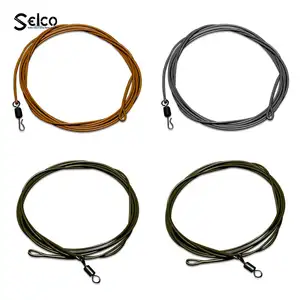 Selco Mono Nylon Line With Pvc Coating Hook Link Fluorocarbon Clear Carp Lead Free Leader 100CM Fluorocarbon Line Carp Leader
