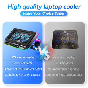 Tấm tản nhiệt <span class=keywords><strong>laptop</strong></span> Model A5 dành cho <span class=keywords><strong>laptop</strong></span> 17 inch, quạt kép, thiết kế bằng nhựa, làm mát bằng không khí - Product Image 2