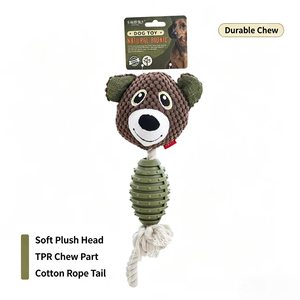 Jouet pour chien en peluche TPR naturel et sûr, résistant aux morsures, jouet de dentition interactif en corde de coton, jouet à mâcher pour animaux de compagnie pour chiens de petite et moyenne taille - Product Image 5