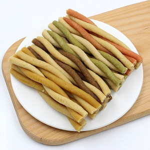 Nutrición saludable comida para mascotas doble color perro Cecina golosinas Jerky delicioso perro Pato masticar carne tratar palos pollo queso sabor - Product Image 6