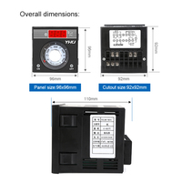 Controlador de Temperatura Digital TEL96-9001, Control de Temperatura con Pantalla Digital para Horno de Panadería y Horno de Gas