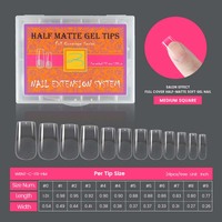 Uñas Acrílicas de Venta Caliente, 120 Piezas, 12 Tamaños, Cobertura Completa, Suaves, Pre-Grabadas, Cuadradas, Pre-Diseñadas, Transparentes