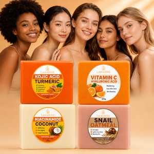 Sapone Artigianale Vegano Sbiancante Anti-Acne con Vitamina C Naturale, Curcuma e Acido Kojico, Etichetta Privata, Vendita all'Ingrosso - Product Image 1