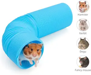Kingtale Pet tedarikçisi katlanabilir fare plastik tüp oyuncaklar küçük hayvan Hamster tünel oyuncak