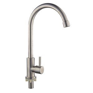 Vòi rửa chén nhà bếp thiết kế hiện đại bằng thép không gỉ 304, vòi đơn lỗ, cổ dài, chất liệu đồng thau, dùng cho chậu rửa - Product Image 2