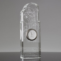 Plaque en cristal personnalisée pour entreprise avec accent bleu - Cadeau de reconnaissance et de remerciement