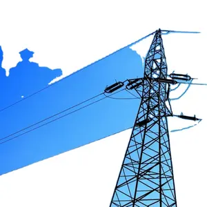 10ft 6mm thickness cross arms hot sale 33kv transmission line tower electric galvanized steel pole