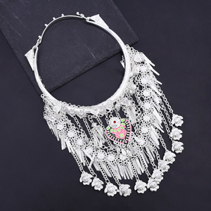 <span class=keywords><strong>Collana</strong></span> Choker Sportiva in Rame con Decorazioni Etniche Miao Dong per Donne, Gioiello da Palcoscenico per Festival e Spettacoli - Product Image 6