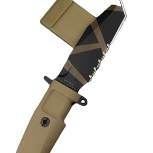 มีดพกยุทธวิธี ER Fulcrum คุณภาพสูง ใบมีดสแตนเลส ด้ามไม้วอลนัท ปลอกยาง สำหรับการล่าสัตว์ DIY ปรับแต่งได้ - Product Image 1