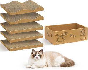 Sustainable Reversible Corrugated Paper and Sisal Cat <b>Scratch</b> <b>Pad</b> Cat Scratcher Toy Packaged in Box Eco-Friendly Pet Toys - Product Image 1