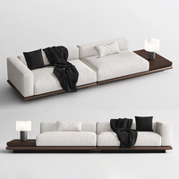 Ensemble de canapés en bois massif et tissu de style nordique moderne, configuration idéale pour trois personnes, ensemble de canapés modernes pour salon, ensemble de meubles