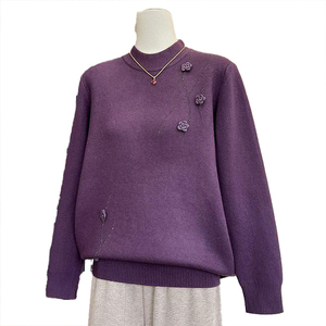 Suéter grueso con forro polar para mujeres de mediana edad, suéter holgado, moderno y cálido, capa base de forro polar integrado, prendas de punto para mujeres mayores - Product Image 2
