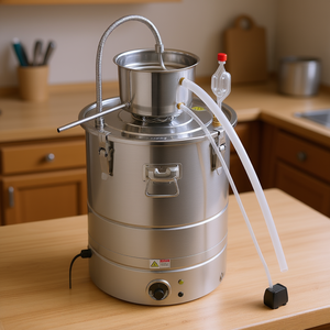 Vevor 30L Home Distillery Kit <b>Stainless</b> <b>Steel</b> Alcohol Still With Pump One Way <b>Tube</b> For Distillation - Product Image 2
